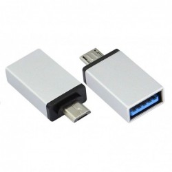 Adapteris is MicroUSB i USB (OTG) aliuminis