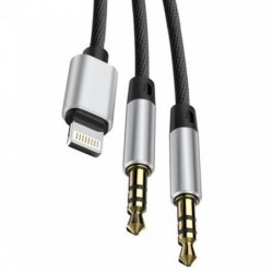 Audio adapteris Baseus (CALL33-01) is lightning i 2x3,5mm(p) juodas (1.2M)