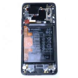 Ekranas Huawei Mate 20 PRO su lietimui jautriu stikliuku ir remeliu Black originalus (used Grade B)