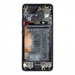 Ekranas Huawei Mate 20 PRO su lietimui jautriu stikliuku ir remeliu ir baterija Black originalus (service pack