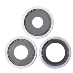 iPhone 13 Pro Max kameros stikliukas su remeliu Silver (3vnt) ORG