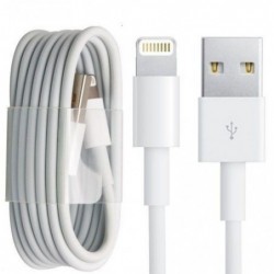 USB kabelis iPhone 5/6/7/8/X/11 "lightning" (1M) (MD818ZM/A) baltas HQ
