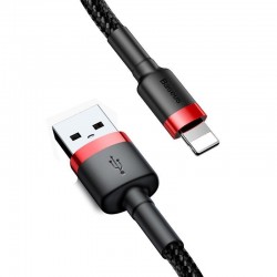 Kabelis BASEUS USB - Lightning, 3.0m 2.0A su nailoniniu šarvu raudonas/juodas CALKLF-R91