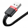 Kabelis BASEUS USB - Lightning, 3.0m 2.0A su nailoniniu šarvu raudonas/juodas CALKLF-R91