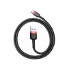Kabelis BASEUS USB - USB C kištukas, 2.0m 2A su nailoniniu šarvu raudonas/juodas CATKLF-C91