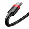 Kabelis BASEUS USB - micro USB, 1.0m, 2.4A, QC3.0 su nailoniniu šarvu Cafule raudonas/juodas CAMKLF-B91