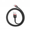 Kabelis BASEUS USB - USB C kištukas, 3.0m 2A su nailoniniu šarvu raudonas/juodas