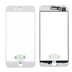 LCD stikliukas Apple iPhone 8 Plus su rėmeliu ir OCA baltas su laikikliais ORG (v2)