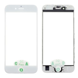 LCD stikliukas Apple iPhone 6S su rėmeliu ir OCA baltas ORG