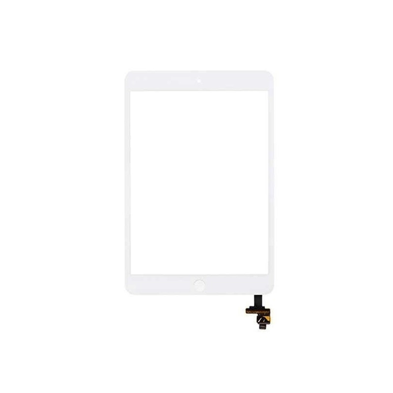 Lietimui jautrus stikliukas iPad mini/mini 2 baltas su home mygtuku, laikikliais ir IC HQ