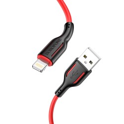 Kabelis Borofone BX63 USB - Lightning 1.0m 2.4A raudonas, juodas