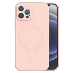 Dėklas MagSilicone Apple iPhone 13 Pro Max MagSafe šviesiai rožinis