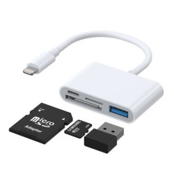 Adapteris JOYROOM (S-H142) is Lightning i (USB OTG 3.2 SD,TF type-C) baltas