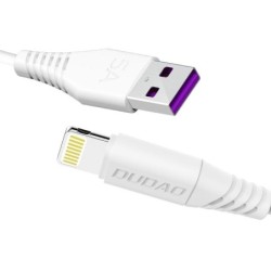 USB kabelis Dudao lightning 1m (5A) baltas