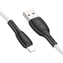 Kabelis Borofone BX86 Advantage USB - Lightning 1.0m 2.4A silikoninis, baltas