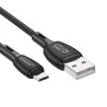 Kabelis Borofone BX86 Advantage USB - MicroUSB 1.0m 2.4A silikoninis, juodas