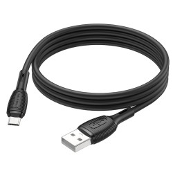 Kabelis Borofone BX86 Advantage USB - MicroUSB 1.0m 2.4A silikoninis, juodas