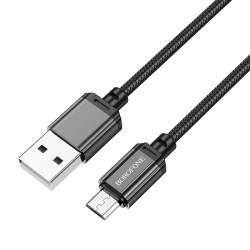 Kabelis Borofone BX87 Sharp USB - MicroUSB 1.0m 2.4A, juodas