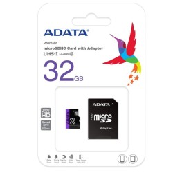 MEMORY MICRO SDHC 32GB W/ADAP.
AUSDH32GUICL10-RA1 ADATA
