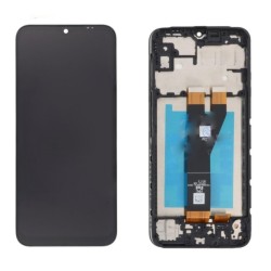 Ekranas Samsung A146 A14 5G 2023 su lietimui jautriu stikliuku ir remeliu Black originalus (service pack)