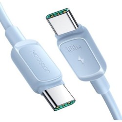 USB kabelis JOYROOM (S-CC100A14) "USB-C (Type-C) to USB-C (Type-C)" (100W 1.2m) melynas