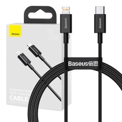 Kabelis BASEUS Superior USB C - Lightning, 1.0m, 20W juodas CATLYS-A01