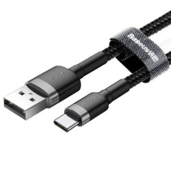 USB kabelis Baseus (CATKLF-BG1) (Type-C) (3A) juodas 1M