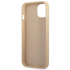 Guess GUHCP14MPSATLE iPhone 14 Plus 6.7" smėlinė/smėlinė kietas dėklas SaffianoTriangle Logo