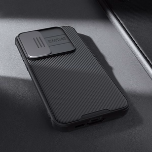 Nillkin CamShield Pro dėklas Samsung Galaxy A55 su kameros dangteliu - juodas