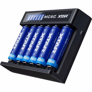 XTAR MC6C cilindrinis ličio jonų akumuliatoriaus įkroviklis