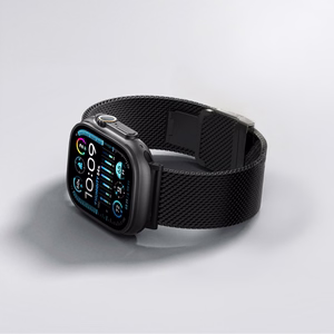 AmazingThing Titan Premium metalinis dirželis, skirtas Apple Watch 38/40/41/42/44/45/46/49mm, juodas