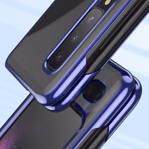 Plating dėklas kietas dėklas su elektroplokštės rėmeliu Samsung Galaxy Fold mėlynas