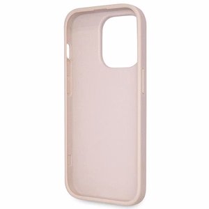 Guess GUHCP14LP4TDSCPP dėklas iPhone 14 Pro - rožinis kryžminis 4G metalinis logotipas