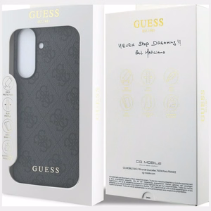 Guess HC PU 4G Classic Logo case with charm for Samsung Galaxy A57 black