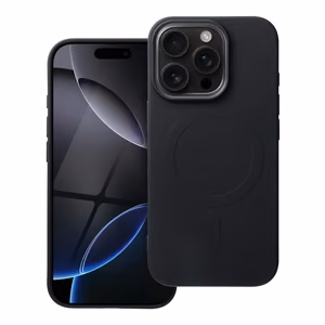 Чехол для iPhone 16 Pro силиконовый Mag Cover совместимый с MagSafe (большое отверстие) чёрный