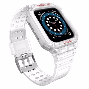 Protect Strap Ремешок для Apple Watch 42/44/45mm с бронированным чехлом - прозрачный