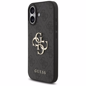 Dėklas Guess PU 4G Metal Logo Strap Apple iPhone 17 juodas