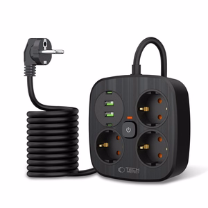 Удлинитель Tech-Protect PCS3X4 3 розетки 2xUSB-A 2xUSB-C 200 см - чёрный