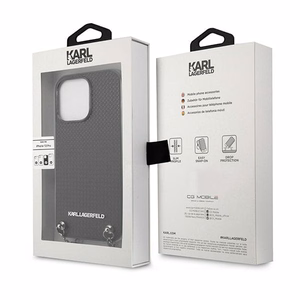 Karl Lagerfeld monogramos plokštelė dėklas iPhone 13 Pro / 13 6.1" - juoda