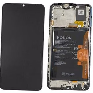 Оригинальный модуль LCD-дисплея и сенсорного экрана с рамкой и аккумулятором для Huawei Honor X7a, чёрный (сервисная упаковка)
