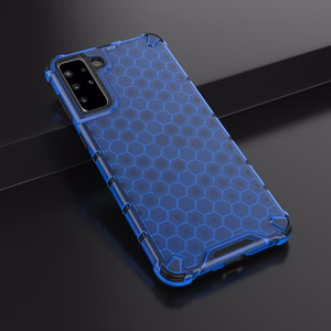 Honeycomb dėklas telefonui šarvuotas dėklas su TPU buferiu Samsung Galaxy S21+ 5G mėlynas