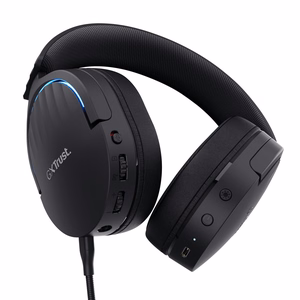 Trust GXT 491 Fayzo Ausinės su mikrofonu laidinės ir belaidės ant galvos žaidimams USB Type-C Bluetooth juodos