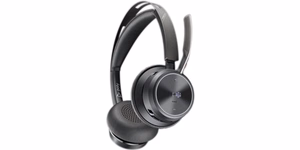 HP Poly Voyager Focus 2 Microsoft Teams sertifikuotos USB-C-C ausinės +USB-C/A adapteris +įkrovimo stovas