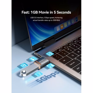 Adapteris Essager HuntUM, pilkas (USB-A lizdas–MicroUSB kištukas)