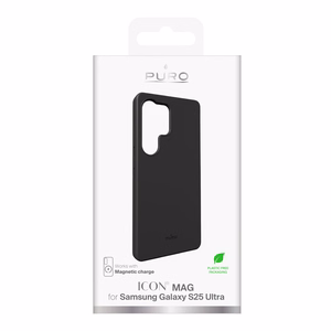 Puro Icon Mag silikoninis dėklas telefonui su MagSafe Samsung Galaxy S25 Ultra - juodas