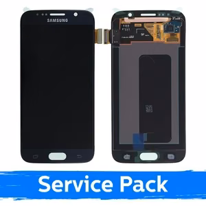 LCD Display Compatible With Samsung G920 S6 Black (Service Pack)
