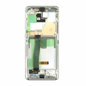 LCD-экран Samsung G988 S20 Ultra с сенсорным экраном и рамкой, белый, оригинальный (Service Pack)