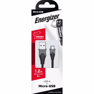 Energizer Classic C610MGBK USB-A–Micro-USB įkrovimo ir duomenų laidas, 1,2 m, juodas