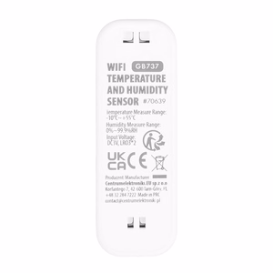 GreenBlue WiFi Temperature and Humidity Sensor, Android/iOS/Alexa/Google Home, 3.0V DC, LR03x2, GB737