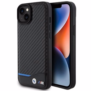 BMW odinis anglies dėklas telefonui iPhone 15 Plus - juodas